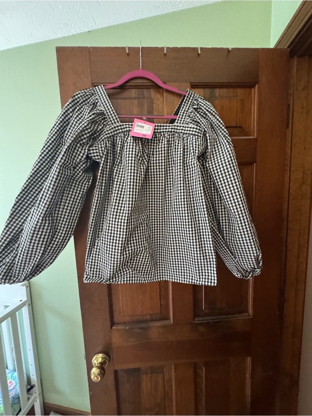 Kate Spade New York Gingham blouse.